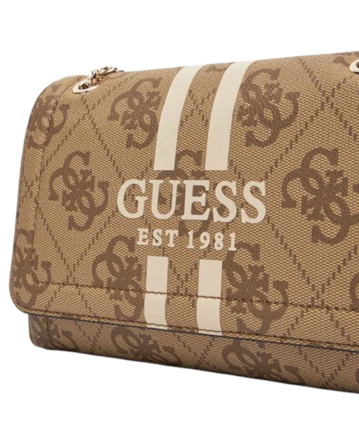 Borsetta Guess Donna Noelle II 4G Logo Leather Latte