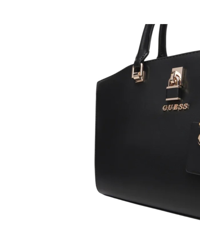 Borsa Guess Donna Queensland Con Tracolla Guess Logo Leather Black