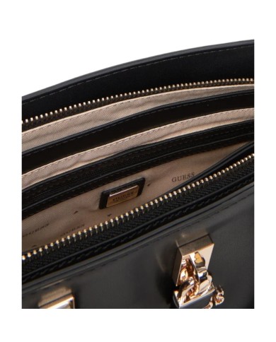 Borsa Guess Donna Queensland Con Tracolla Guess Logo Leather Black
