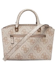 Borsa Guess Donna Queensland Con Tracolla 4G Logo Leather Dove Cream