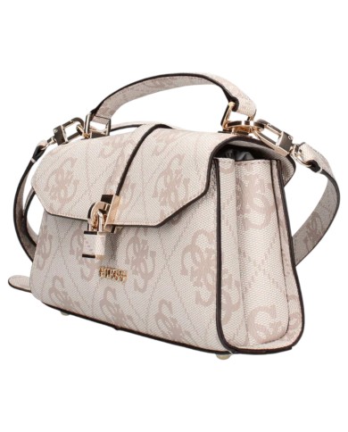 Borsetta Guess Donna Queensland Con Tracolla 4G Logo Leather Dove Cream