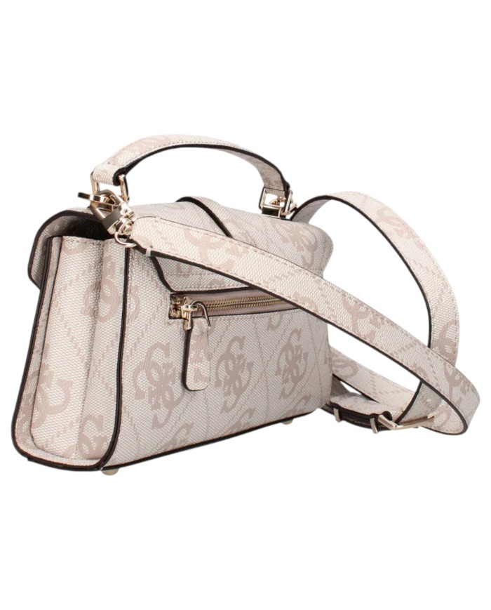 Borsetta Guess Donna Queensland Con Tracolla 4G Logo Leather Dove Cream