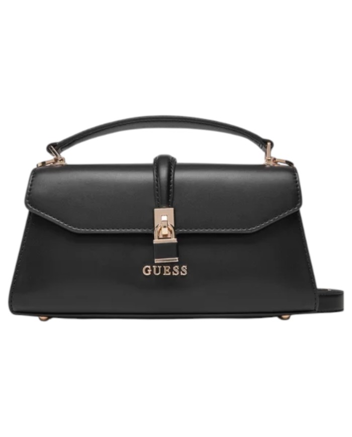 Borsetta Guess Donna Queensland Con Tracolla Guess Logo Leather Black