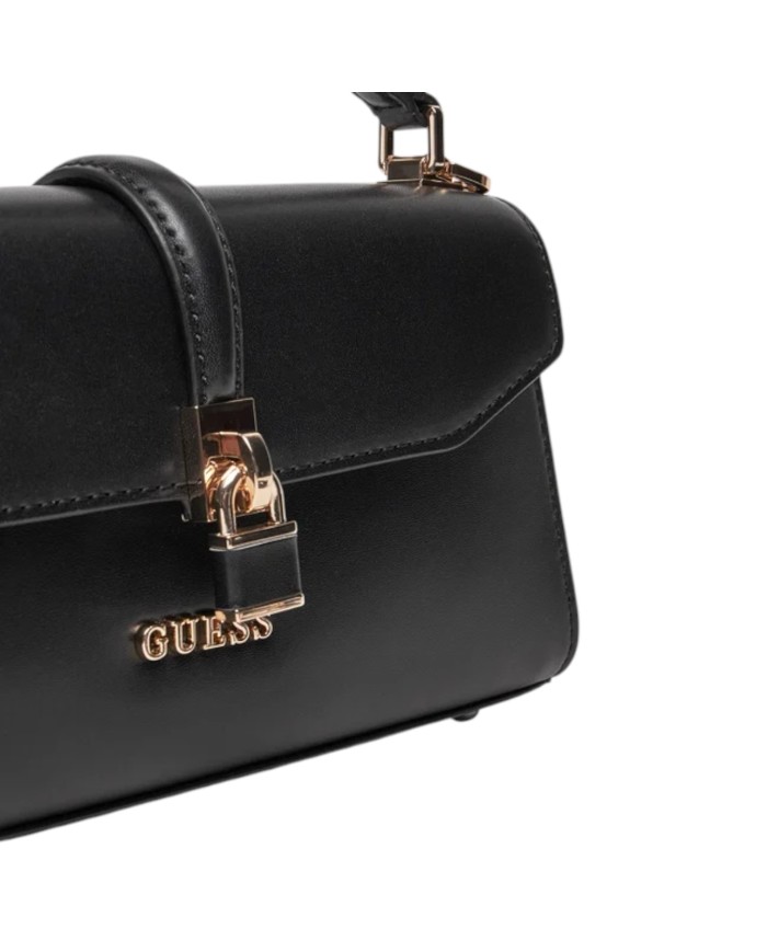 Borsetta Guess Donna Queensland Con Tracolla Guess Logo Leather Black