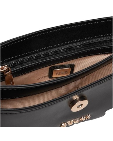 Borsetta Guess Donna Queensland Con Tracolla Guess Logo Leather Black