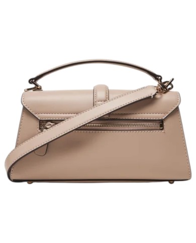 Borsetta Guess Donna Queensland Con Tracolla Guess Logo Leather Off White Taupe