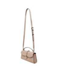 Borsetta Guess Donna Queensland Con Tracolla Guess Logo Leather Off White Taupe