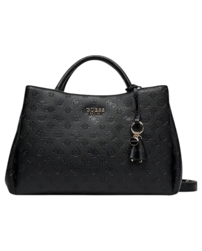 Shopper Guess Donna Phoebe Con Tracolla 4G Logo Peony Leather Black