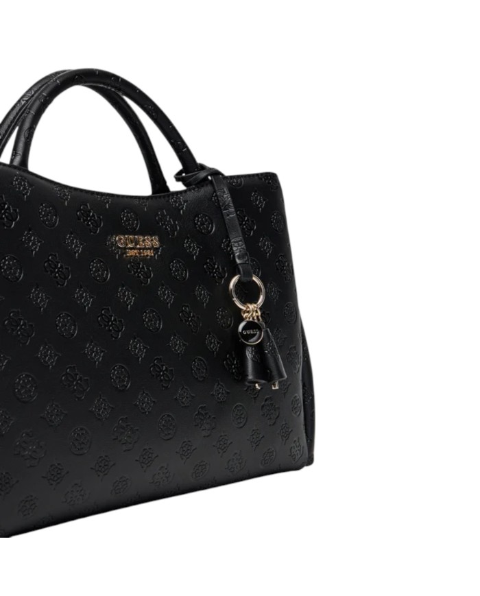 Shopper Guess Donna Phoebe Con Tracolla 4G Logo Peony Leather Black