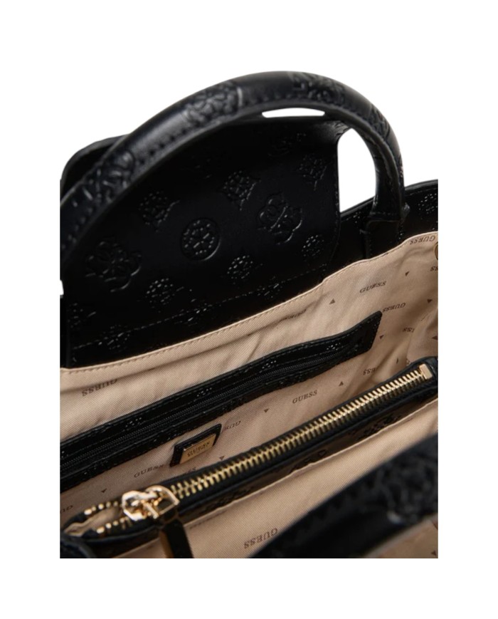 Shopper Guess Donna Phoebe Con Tracolla 4G Logo Peony Leather Black