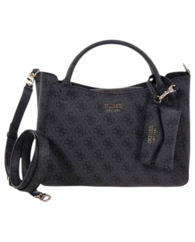 Borsetta Guess Donna Brenton Con Tracolla 4G Logo Leather Coal