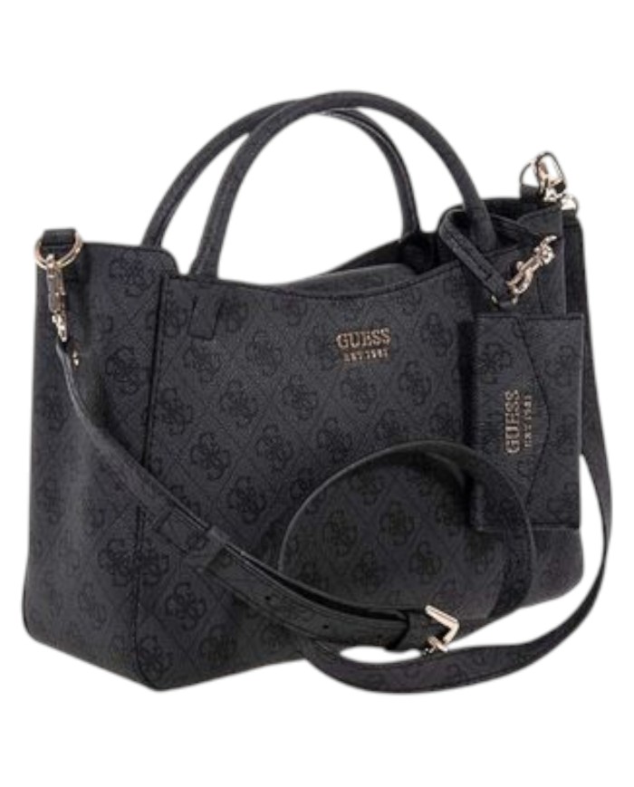 Borsetta Guess Donna Brenton Con Tracolla 4G Logo Leather Coal