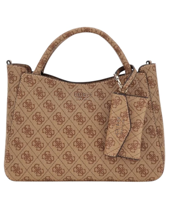 Borsetta Guess Donna Brenton Con Tracolla 4G Logo Leather Latte