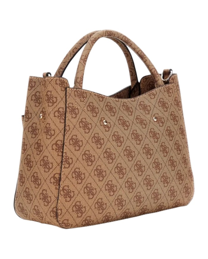 Borsetta Guess Donna Brenton Con Tracolla 4G Logo Leather Latte