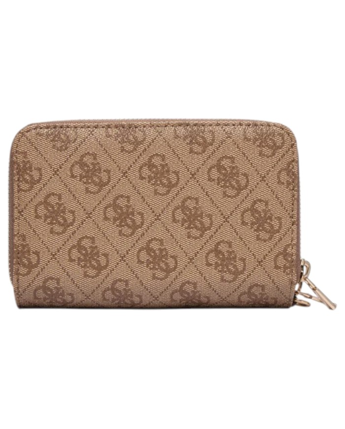 Portafoglio Guess Donna Laurel II Slg Medium Double Zip Around 4G Logo Latte Beige