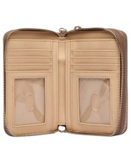 Portafoglio Guess Donna Laurel II Slg Medium Double Zip Around 4G Logo Latte Beige