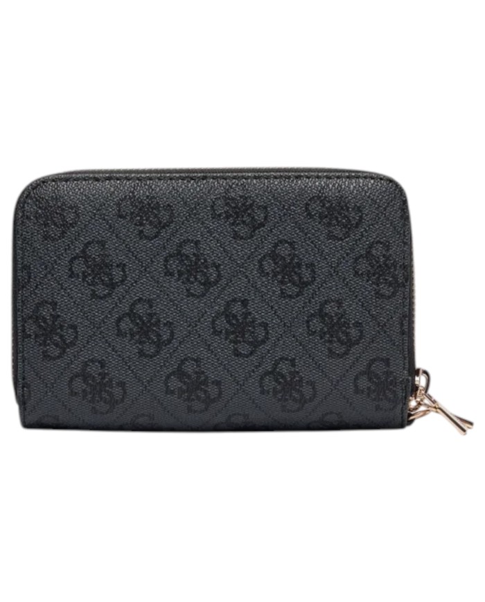 Portafoglio Guess Donna Laurel II Slg Medium Double Zip Around 4G Logo Coal Black