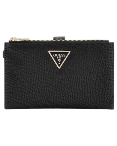 Portafoglio Guess Donna Laurel II Slg Double Zip Triangle Logo Black