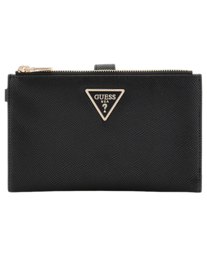 Portafoglio Guess Donna Laurel II Slg Double Zip Triangle Logo Black