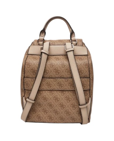 Zaino Guess Donna Manhattan II 4G Logo Double Pockets Leather Latte