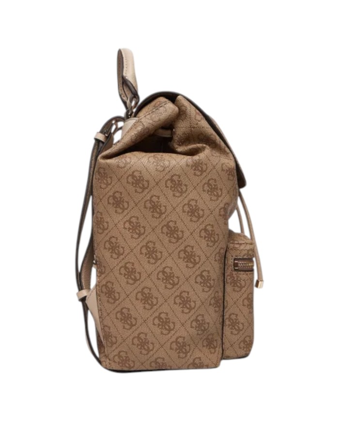 Zaino Guess Donna Manhattan II 4G Logo Double Pockets Leather Latte