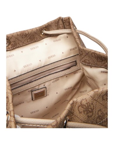 Zaino Guess Donna Manhattan II 4G Logo Double Pockets Leather Latte