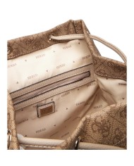 Zaino Guess Donna Manhattan II 4G Logo Double Pockets Leather Latte