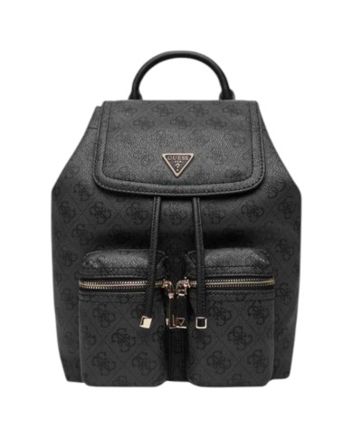 Zaino Guess Donna Manhattan II 4G Logo Double Pockets Leather Coal