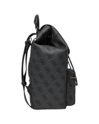 Zaino Guess Donna Manhattan II 4G Logo Double Pockets Leather Coal