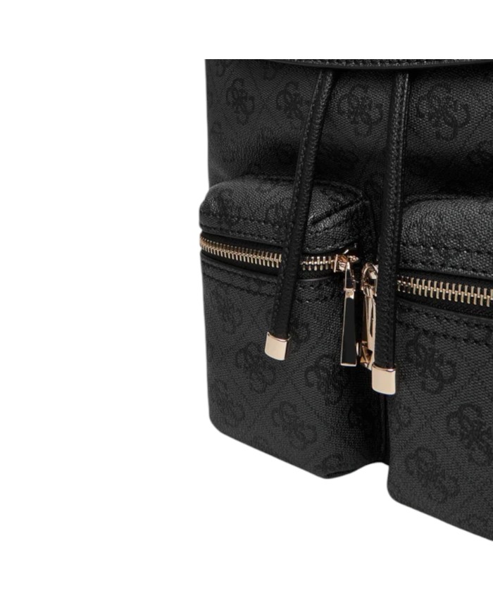 Zaino Guess Donna Manhattan II 4G Logo Double Pockets Leather Coal