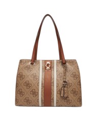 Shopper Guess Donna Erenia 4G Logo Leather Latte