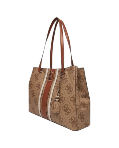 Shopper Guess Donna Erenia 4G Logo Leather Latte