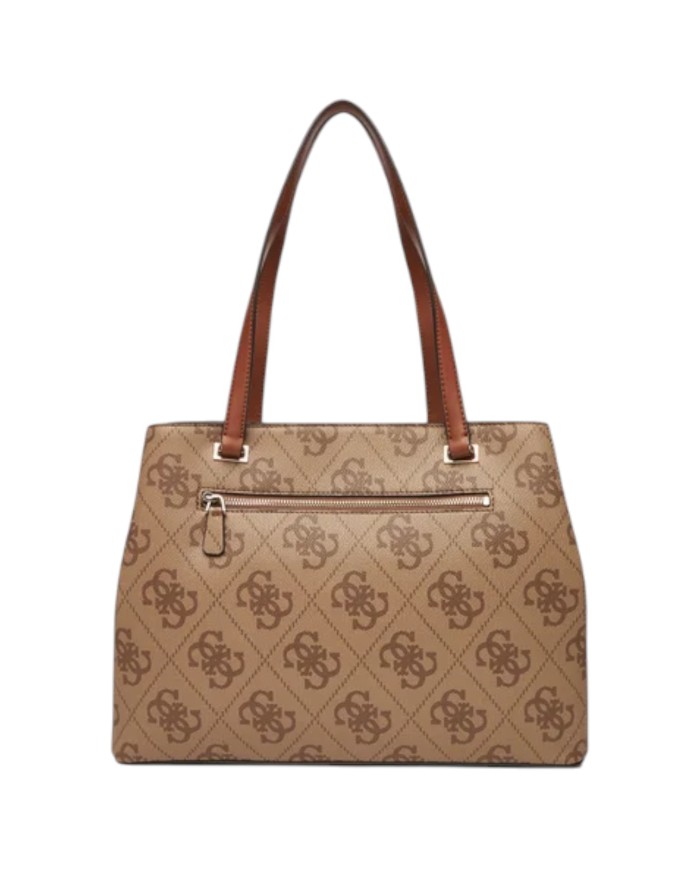 Shopper Guess Donna Erenia 4G Logo Leather Latte