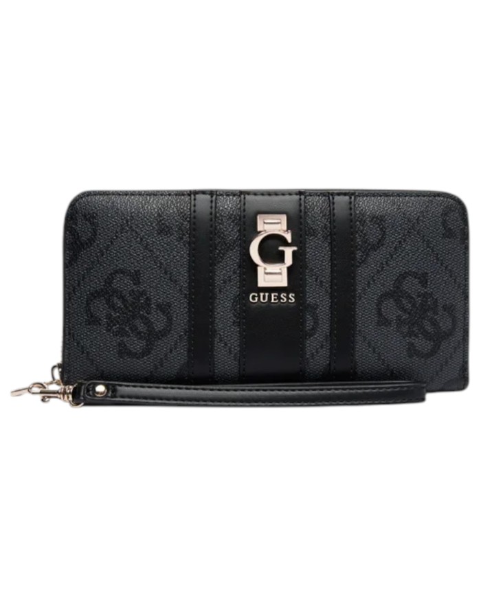 Portafoglio Guess Donna Erenia Slg Large Zip Around G Logo Coal Black