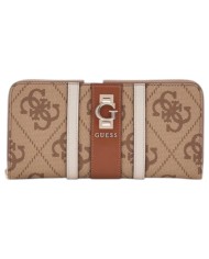 Portafoglio Guess Donna Erenia Slg Large Zip Around G Logo Latte Beige