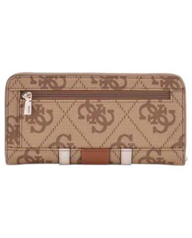 Portafoglio Guess Donna Erenia Slg Large Zip Around G Logo Latte Beige
