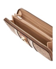 Portafoglio Guess Donna Erenia Slg Large Zip Around G Logo Latte Beige