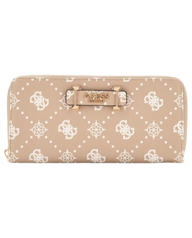 Portafoglio Guess Donna Silia Slg Large Zip Around 4G Logo Peony Beige