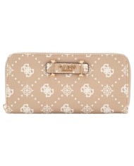 Portafoglio Guess Donna Silia Slg Large Zip Around 4G Logo Peony Beige