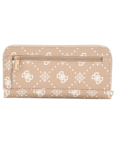 Portafoglio Guess Donna Silia Slg Large Zip Around 4G Logo Peony Beige