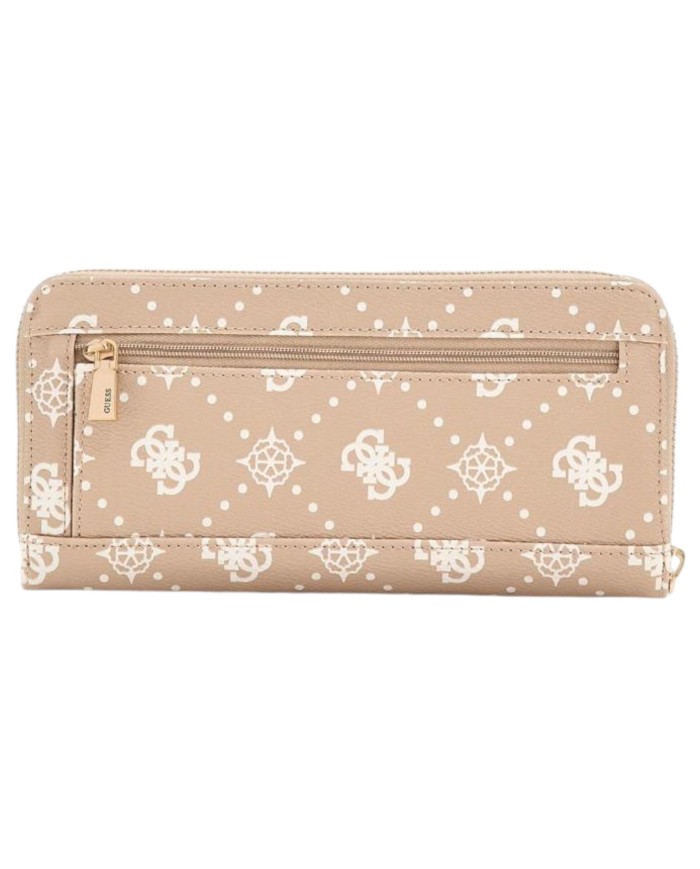 Portafoglio Guess Donna Silia Slg Large Zip Around 4G Logo Peony Beige