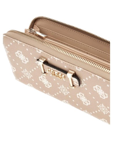 Portafoglio Guess Donna Silia Slg Large Zip Around 4G Logo Peony Beige