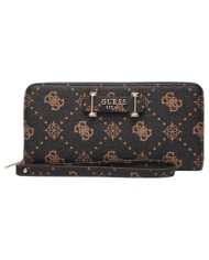 Portafoglio Guess Donna Silia Slg Large Zip Around 4G Logo Peony Brown