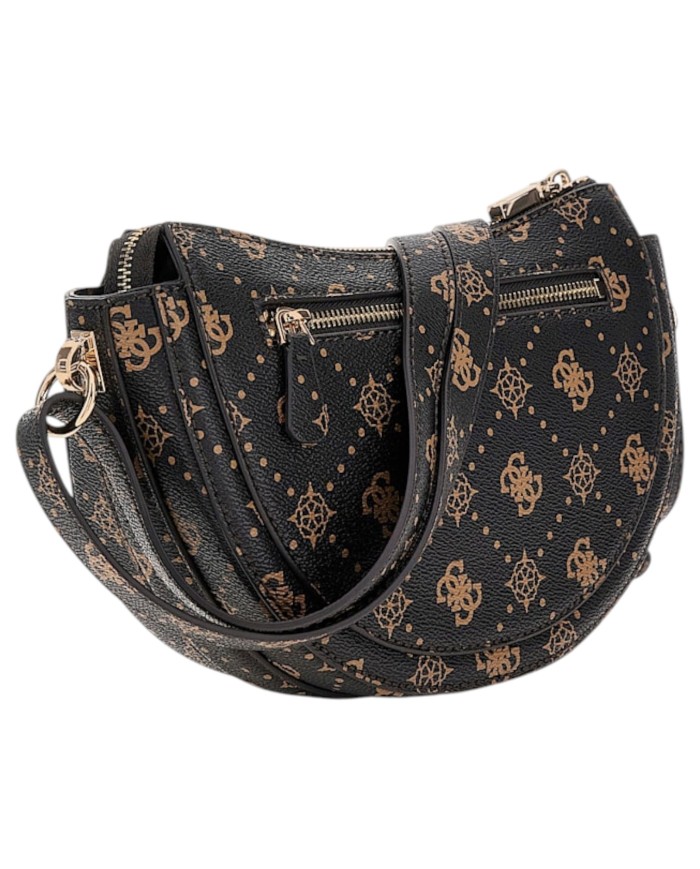 Borsetta Guess Donna Silia Con Tracolla 4G Logo Peony Leather Brown