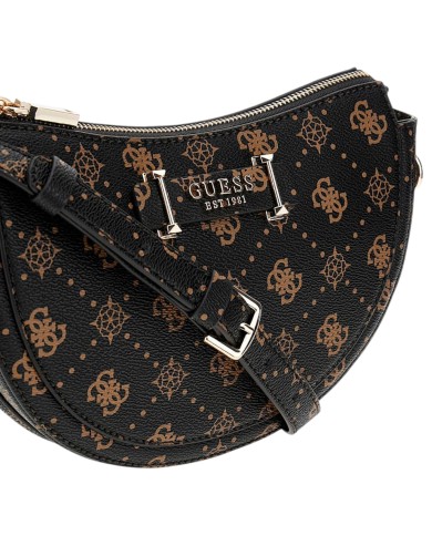 Borsetta Guess Donna Silia Con Tracolla 4G Logo Peony Leather Brown