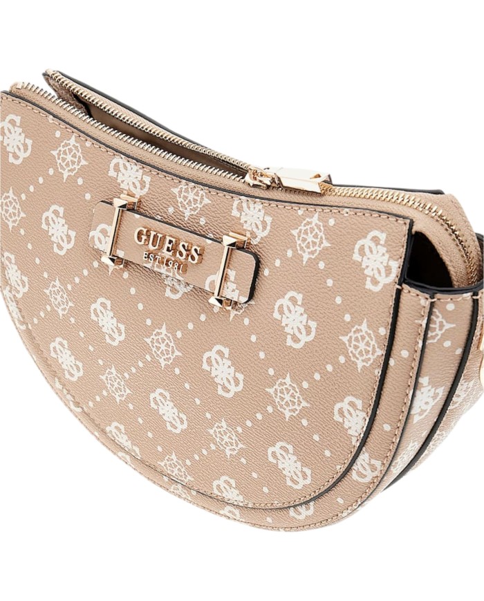 Borsetta Guess Donna Silia Con Tracolla 4G Logo Peony Leather Beige