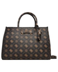 Borsa Guess Donna Silia Con Tracolla 4G Logo Peony Leather Espresso Brown