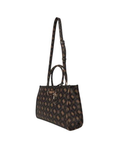 Borsa Guess Donna Silia Con Tracolla 4G Logo Peony Leather Espresso Brown