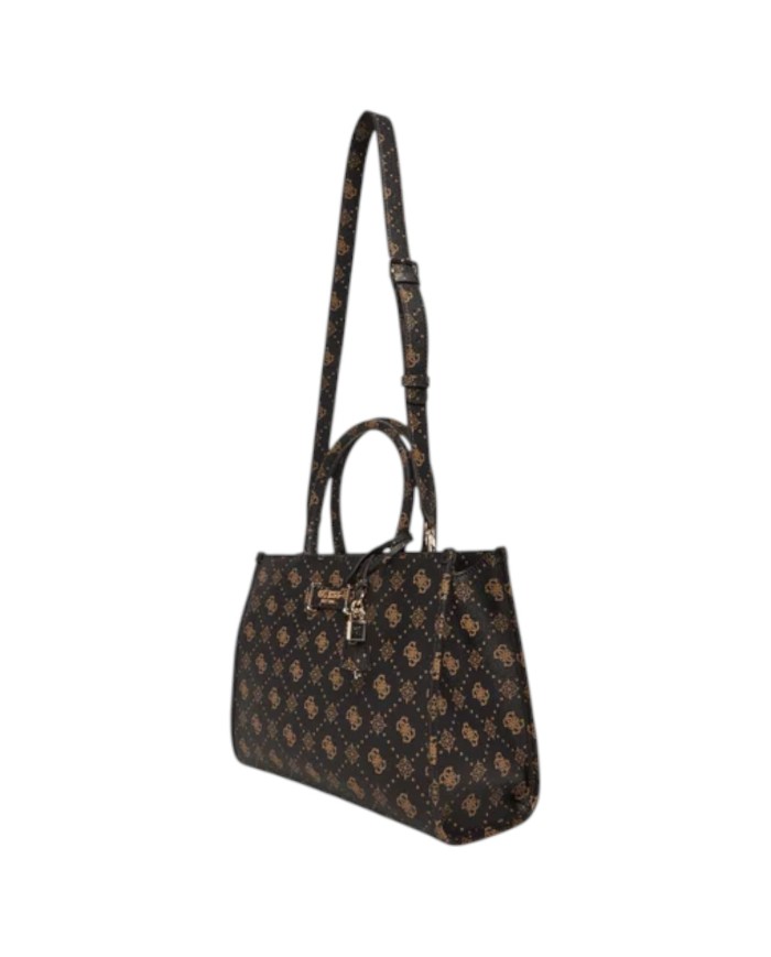 Borsa Guess Donna Silia Con Tracolla 4G Logo Peony Leather Espresso Brown