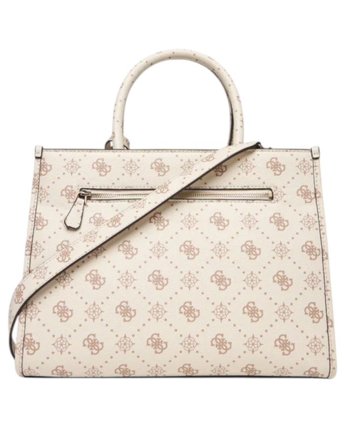 Borsa Guess Donna Silia Con Tracolla 4G Logo Peony Leather Vanilla Off White